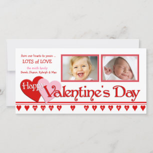 Valentijnsdag fotokaarten - Familie 2 Lijsten Feestdagenkaart