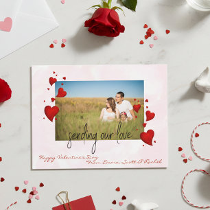 Valentijnsdag Fototemplate Stuur Ons Liefde Briefkaart