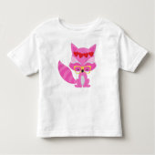 Valentijnsdag Fox, roze vos, bril, hart Kinder Shirts (Voorkant)