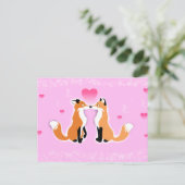 Valentijnsdag Foxes Feestdagenkaart (Staand voorkant)