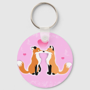 Valentijnsdag Foxes Sleutelhanger