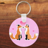 Valentijnsdag Foxes Sleutelhanger (Voorkant)