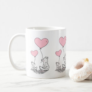 Valentijnsdag Foxy Roze Harten Mokken