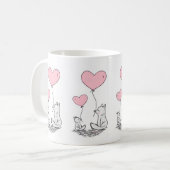 Valentijnsdag Foxy Roze Harten Mokken (Voorkant links)