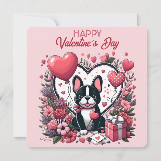 Valentijnsdag - Franse Bulldog 1 - Kaart (Voorkant)