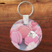 Valentijnsdag: Franse Bulldog, Macarons & Flower Sleutelhanger (Achterkant)