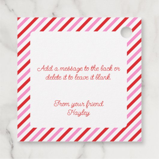 Valentijnsdag Friend-Chip Bedankjes Labels (Achterkant)