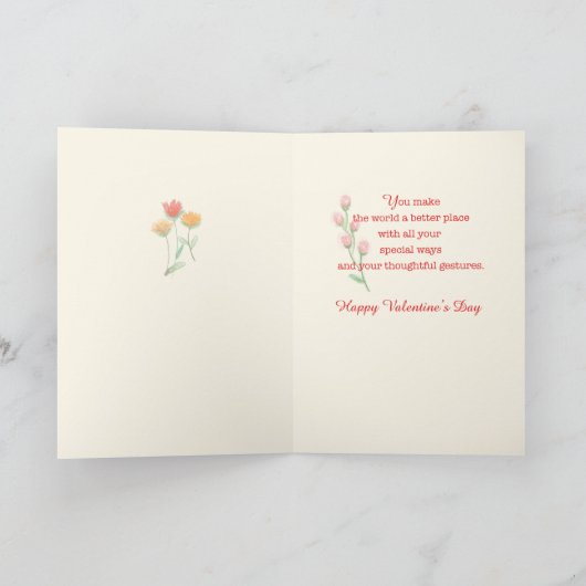 Valentijnsdag Friend Wreath of Flowers Feestdagen Kaart (Binnen)