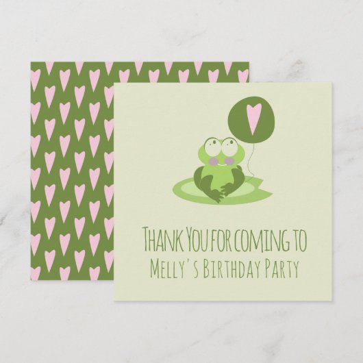 Valentijnsdag Frog Birthday Hartelijk dank Bedankkaart (Voorkant / Achterkant)