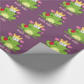 Valentijnsdag Frog Kiss Cadeaupapier (Hoek)