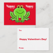 Valentijnsdag Frog met Roze Harten Kinder Kaarten Notitiekaartje (Voorkant / Achterkant)