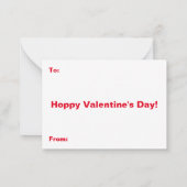 Valentijnsdag Frog met Roze Harten Kinder Kaarten Notitiekaartje (Achterkant)