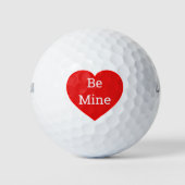 Valentijnsdag Fun Gift Be Mine Heart 3 Golfballen (Voorkant)