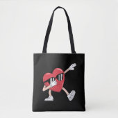 Valentijnsdag Funny Boys Girls Dabbing Heart Tote Bag (Voorkant)
