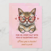 Valentijnsdag Funny cat foto Feestdagenkaart (Voorkant / Achterkant)