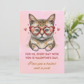 Valentijnsdag Funny cat foto Feestdagenkaart (Staand voorkant)