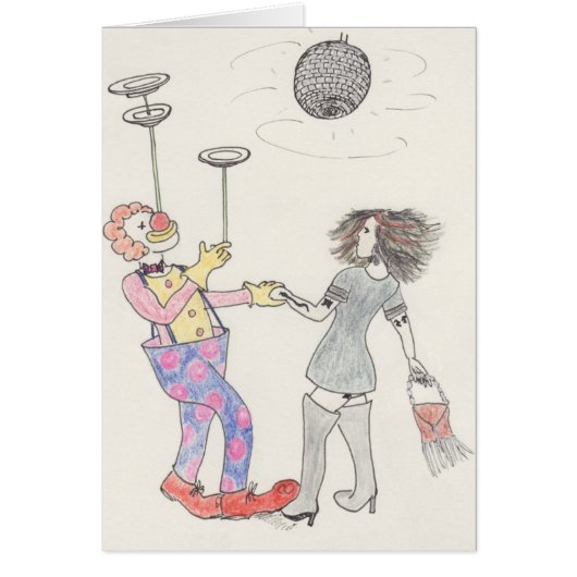 Valentijnsdag Funny Clown Love Cartoon Art Humor (Voorkant)
