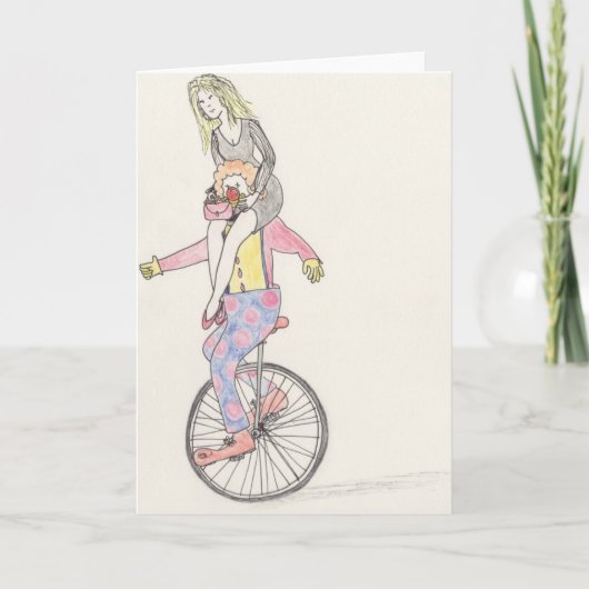 Valentijnsdag Funny Clown Romance Cartoon Art Kaart (Voorkant)