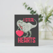 Valentijnsdag Funny Dinosaur Heartbreaker Boy Briefkaart (Staand voorkant)