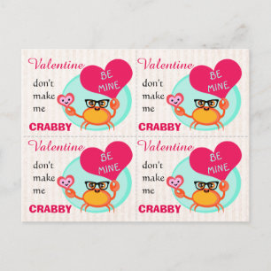 Valentijnsdag Funny Hipster Crab Cards (4) Feestdagenkaart