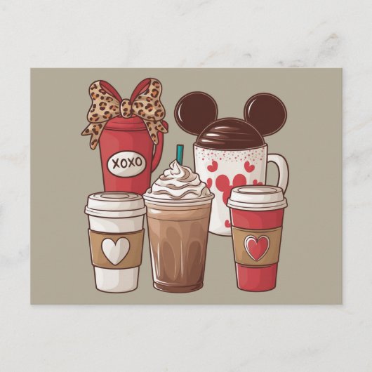 Valentijnsdag Funny Latte Coffee Lover Briefkaart (Voorkant)