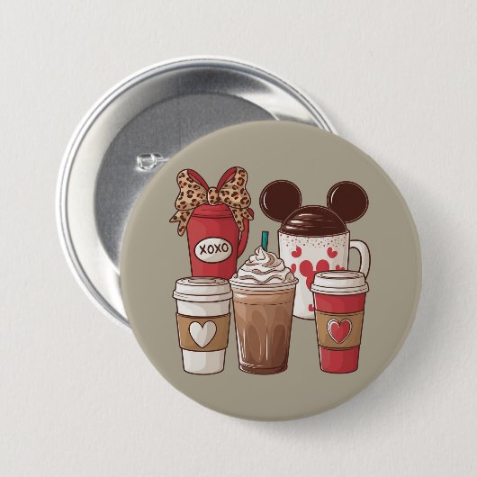 Valentijnsdag Funny Latte Coffee Lover Ronde Button 7,6 Cm (Voorkant /achterkant)