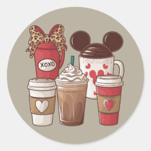 Valentijnsdag Funny Latte Coffee Lover Ronde Sticker