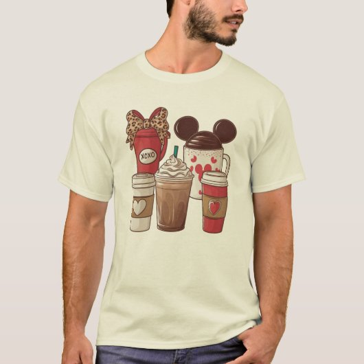 Valentijnsdag Funny Latte Coffee Lover T-shirt (Voorkant)