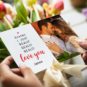 Valentijnsdag Funny Love You Photo Name Feestdagenkaart