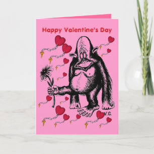 Valentijnsdag Funny Monkey Card Feestdagen Kaart