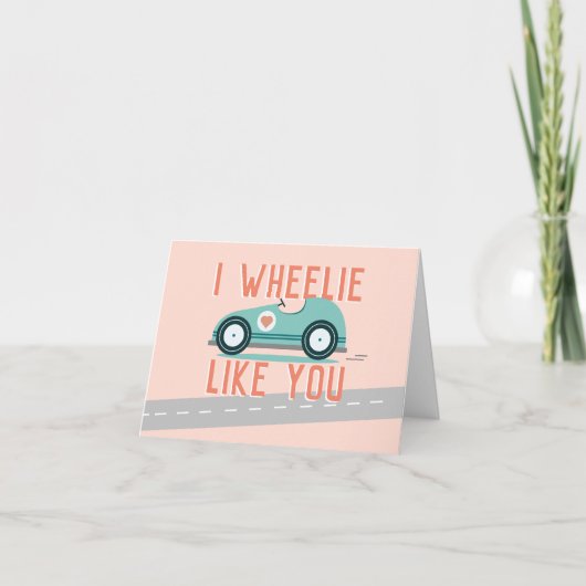 Valentijnsdag Funny Race Car Thmed Kaart (Voorkant)