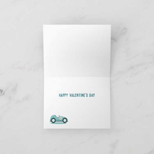 Valentijnsdag Funny Race Car Thmed Kaart (Binnen)
