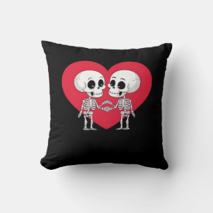 Valentijnsdag Funny Skeleton Hand Heart Kussen