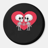 Valentijnsdag Funny Skeleton Hand Heart Magneet (Voorkant)
