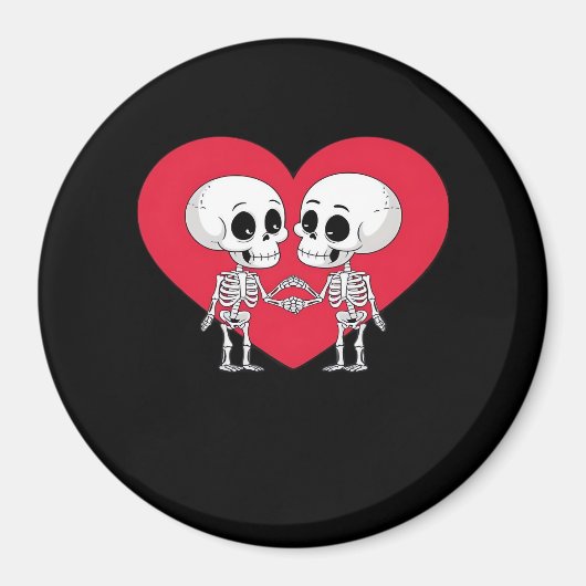 Valentijnsdag Funny Skeleton Hand Heart Magneet (Voorkant)