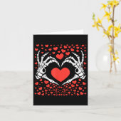 Valentijnsdag Funny Skeleton Hand Heart Mannen Boy Kaart (Gele Bloem)