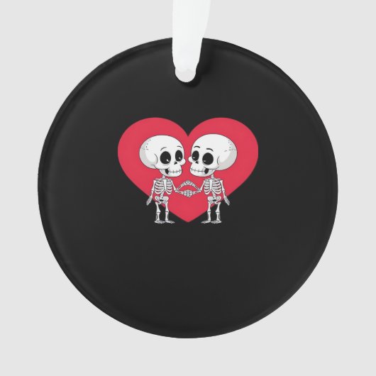 Valentijnsdag Funny Skeleton Hand Heart Ornament (voorkant)
