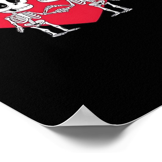 Valentijnsdag Funny Skeleton Hand Heart Poster (Hoek)