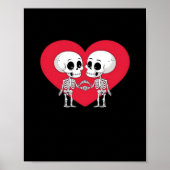 Valentijnsdag Funny Skeleton Hand Heart Poster (Voorkant)