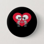 Valentijnsdag Funny Skeleton Hand Heart Ronde Button 5,7 Cm (Voorkant)