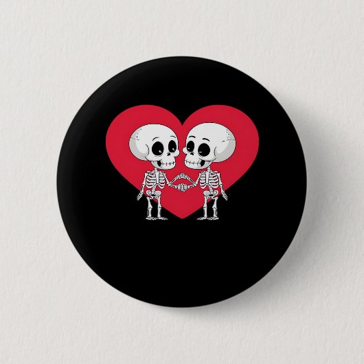 Valentijnsdag Funny Skeleton Hand Heart Ronde Button 5,7 Cm (Voorkant)