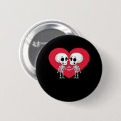 Valentijnsdag Funny Skeleton Hand Heart Ronde Button 5,7 Cm (Voorkant /achterkant)