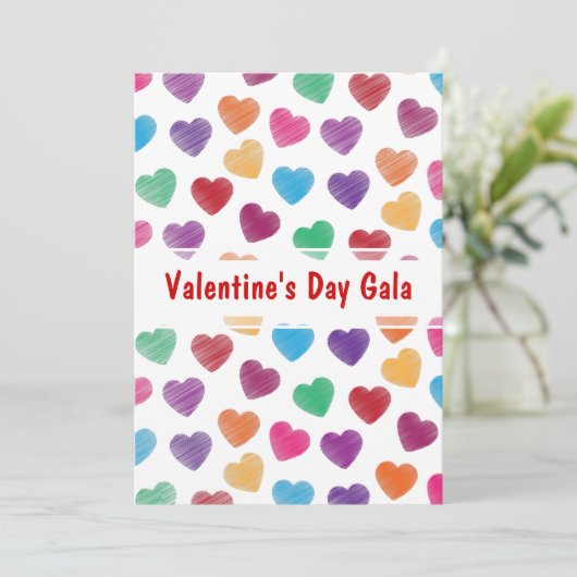 Valentijnsdag Gala Ball of Dance Party Hearts Kaart (Staand voorkant)