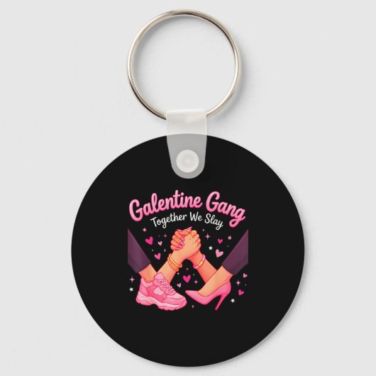 Valentijnsdag galentines bende grappige valentijn sleutelhanger (Voorkant)