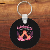 Valentijnsdag galentines bende grappige valentijn sleutelhanger (Voorkant)
