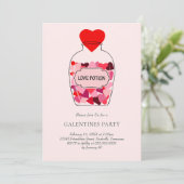 Valentijnsdag Galentines Feest Liefdesdrank Kaart (Staand voorkant)