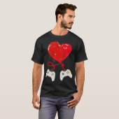 Valentijnsdag Game Controller Heart Funny Gift T-shirt (Voorkant volledig)