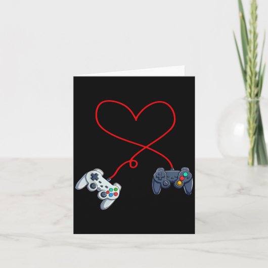 Valentijnsdag Gamer Controller Hart Gamen Mannen B Kaart (Voorkant)