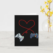 Valentijnsdag Gamer Controller Hart Gamen Mannen B Kaart (Gele Bloem)