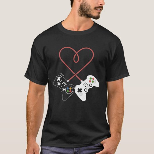 Valentijnsdag Gamer's Delight: op het hart geïnspi T-shirt (Voorkant)